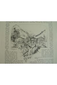 Bergsturz Lawine Pontigl Brenner Südtirol Italien Holzstich um 1890