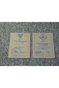 8 x Urkunde Schwimmabzeichen der Deutschen Demokratischen Republik (verschiedene Stufen)