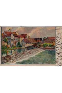 Riedlingen am Donauwehr.   - Künstlerpostkarte nach Vorlage von Fritz Bergen Nr. 2511.