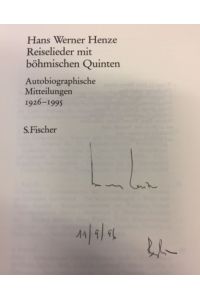 Reiselieder mit böhmischen Quinten.   - Autobiographische Mitteilungen 1926 - 1995.