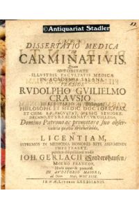 Dissertatio medica de carminativis . . .   - In latein. Sprache.