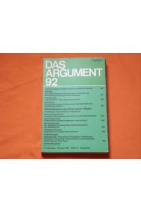 Das Argument 92. Zeitschrift für Philosophie und Sozialwissenschaften.