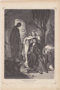 Das Meisterbild des Juden, Holzstich 1872 nach einem Gemälde von C. Jäger, Blattgröße: 27 x 18 cm, reine Bildgröße: 22, 5 x 16 cm.