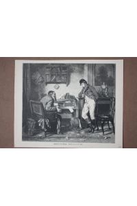 Jüdisches Leben, Holzstich Mitte 19. Jhd. nach einem Original Charles Meer Webb (1830 – 1895), Blattgröße: 21, 7 x 27 cm, reine Bildgröße: 19, 5 x 23 cm.