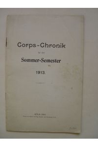 Corps Rhenania Chronik SS 1913 Studentika Heidelberg 1901