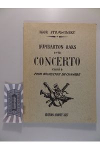 Concerto en Mi b pour Orchestre de Chambre.   - Edition Schott, Nr. 3527.