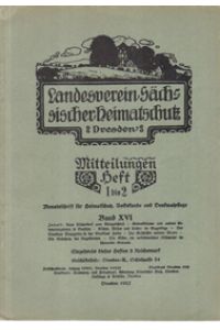 Sächsischer Heimatschutz Mitteilungen 1/2 1927 - Pillnitz Georgenfeld Erzgebirge Bd 16