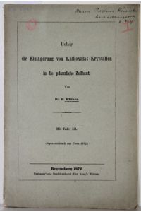 Ueber die Einlagerung von Kalkoxalat-Krystallen in die pflanzliche Zellhaut.   - Separatabdruck aus Flora 1872.