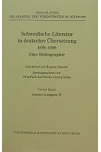 Schwedische Literatur in deutscher Übersetzung 1830-1980. Eine Bibliographie / Schwedische Literatur Band 4  - Autoren Lindgren - R