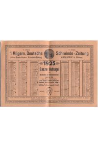 [Werbekalender der 1. Allgem. Deutschen Schmiede-Zeitung, Warnsdorf in Böhmen für das Jahr 1925]