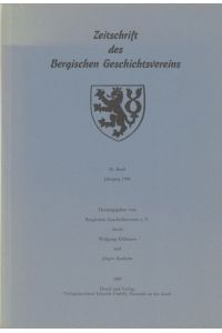Zeitschrift des Bergischen Geschichtvereins. 92. Band Jahrgang 1986.