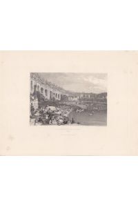 Amphitheatre a Nimes, Stahlstich 1845 von James B. Allen nach J. D. Harding, Blattgröße: 20, 5 x 27, 2 cm, reine Bildgröße: 11, 5 x 14, 8 cm.