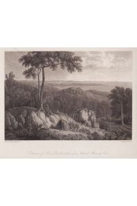 Entrance of Port Lincoln, taken from behind Memory Cove. Orig. etching by John Pye after W. Westall, 1814.