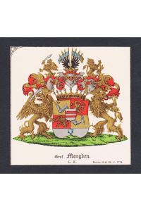 . von Mengden Wappen Heraldik coat of arms heraldry Lithographie