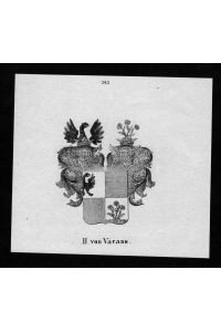 Vacano Wappen Adel coat of arms heraldry Heraldik Lithographie