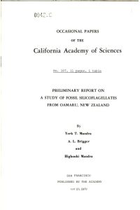 PRELIMINARY REPORT ON A STUDY OF FOSSIL SILICOFLAGELLATES FROM OAMARU, NEW ZEALAND.   - Occasional Papers of the California Academy of Sciences, No. 107, 11 pages, 1 table.