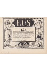 Das Los, Lotto, Glücksspiel, Chemiographie von 1877, Blattgröße: 21 x 26, 8 cm, reine Bildgröße: 17 x 23 cm.