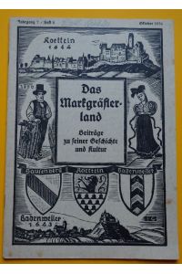 Das Markgräflerland 1936 Heft 4 (Beiträge zu seiner Geschichte und Kultur)  - (= 7. Jahrgang 1936 Heft 4)