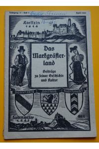 Das Markgräflerland 1939 Heft 2 (Beiträge zu seiner Geschichte und Kultur)  - (= 10. Jahrgang 1939 Heft 2)