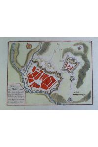 Prats de Moliou - Colorierter Plan im Kupferstich, (angefertigt von Bodenehr)