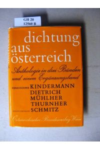 Dichtung aus Österreich.   - Versepik und Lyrik. 1. Teilband: Versepik.