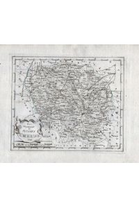 Das Departement des Flusses Creuse Nr. 786 - Creuse Gueret Aubusson Gouzon Crocq Bonnat - carte gravure map Karte engraving.
