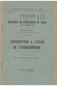 Contribution a l`Etude de l`Exhibitionnnisme. Inaugural-Dissertation.