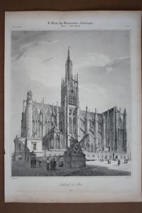 Cathedrale de Metz, Lithographie um 1845 aus der Reihe Le Moyen-Age Monumental et Archeologique, Blattgröße: 40 x 28, 5 cm, reine Bildgröße: 36 x 27, 5 cm.