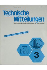 Technische Mitteilungen. Keramik als Konstruktionswerkstoff (Heft 3/1992).