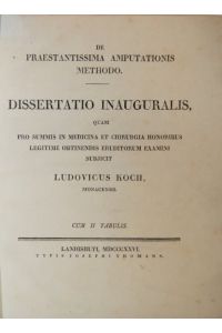 De praestantissima amputationis methodo. Dissertatio inauguralis.