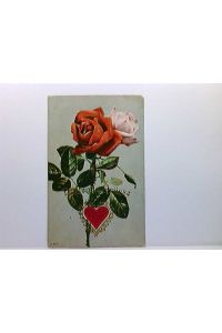 Präge-AK Rosen mit duftendem Herz Duftende Grüsse; gelaufen 1909