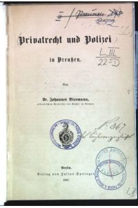 Privatrecht und Polizei in Preußen