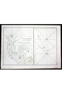 Plan du Port de Rio . . en l'Isle de Bintam - Bintan Island Batam Malaysia Rio sea map Karte Mannevillette Neptune Oriental