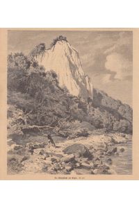 Der Königsstuhl auf Rügen, Holzstich um 1880, Blattgröße: 23 x 21, 5 cm, reine Bildgröße: 22, 2 x 18, 8 cm.