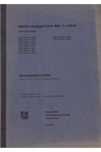 NIHO-Hubgerüst 64 / 1-1, 5 to am/on/sur. EFG 1001V/1106, 1107, 1108, 1109, 1111, 1112, 1113, 1114; DFG 1001 V/1301; DFG 1201 V/ 1303,   - Ersatzteil-Liste, Spare Parts List / Cataloque des pieces détachées.