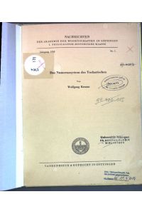 Das Numerussystem des Tocharischen;  - Nachrichten der Akademie der Wissenschaften in Göttingen, I. philologisch-historische Klasse, Hg. 1954, Nr. 1;