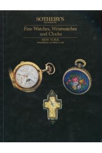 Fine Watches, Wristwatches and Clocks.   - Sotheby's Auction. New York. Wednesday, October 29, 1986.