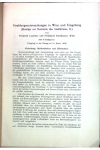 Strahlungsuntersuchungen in Wien und Umgebung (Beiträge zur Kenntnis des Stadtklimas, II);
