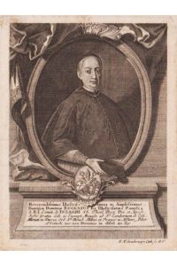Rev. illustr. Dominus Eugenius Comit. Inzaghi. Orig. Kupferstich-Porträt v. S. T. Sondermayr aus Augsburg, um 1730.