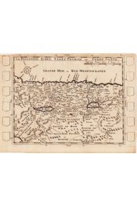 La Palestine, Judee, Terre promise ou Terre Sainte. Orig. Kupferstichkarte, c. 1700.