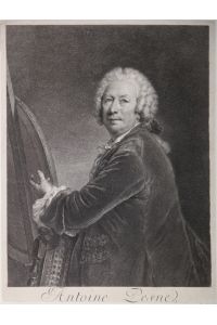 Portrait. Bildnis des Malers Antoine Pesne (1648-1704). Kupferstich von Georg Friedrich Schmidt nach dem Selbstbildnis von Pesne.