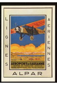 Postkarte: Plakat: Fluggesellschaft ALPAR.   - Künstler: unbekannt, 1928.
