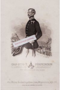 Graf Otto V. Fünfkirchen K. K. Kämmerer und Landespräsident vom Herzogthum Salzburg. Stahlstich-Porträt von Blasius Höfel, 1858. .