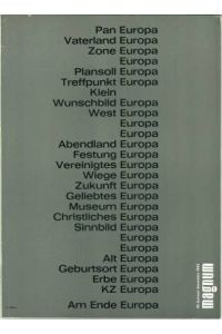 Magnum. Die Zeitschrift für das moderne Leben. Heft 45, Dezember 1962: Am Ende Europa.