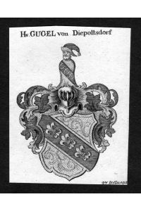 Gugel von Diepoltsdorf - Gugel von Brand und Diepoltsdorf Wappen Adel coat of arms heraldry Heraldik Kupferstich
