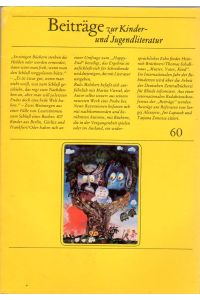 Beiträge zur Kinder- und Jugendliteratur 60.   - Inhalt: siehe Scanbild zum Heft. Mit Abbildungen.