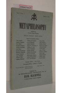 Metaphilosophy  - Vol. 9 * No. 1 * January 1978
