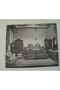 Möbelentwurf Schlafzimmer Historismus 2. Barock Möbel Seidel Legerer Wien, 1889
