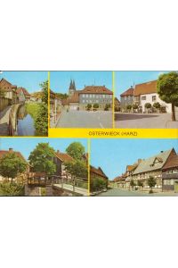 Osterwieck (Harz), Am Damm, Markt, Holzbrücke über die Laake Mehrbildkarte