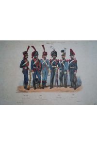 Militaria. Costumes de l'Armée Française. Artillerie Lègère. Original Lithographie um 1880